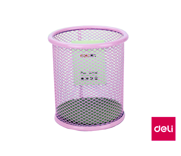 DELI Stojánek na tužky drátěný růžový 1 ks
