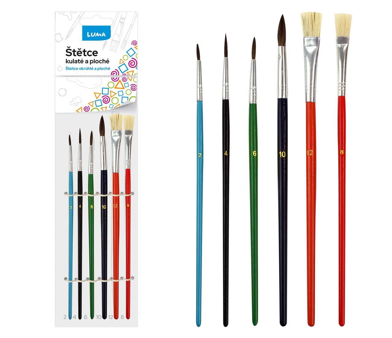Štětce Luma kulaté a ploché 6 ks