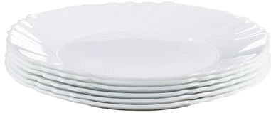 Bormioli Rocco Talíř mělký Ebro 25,5 cm opálové sklo 6 ks