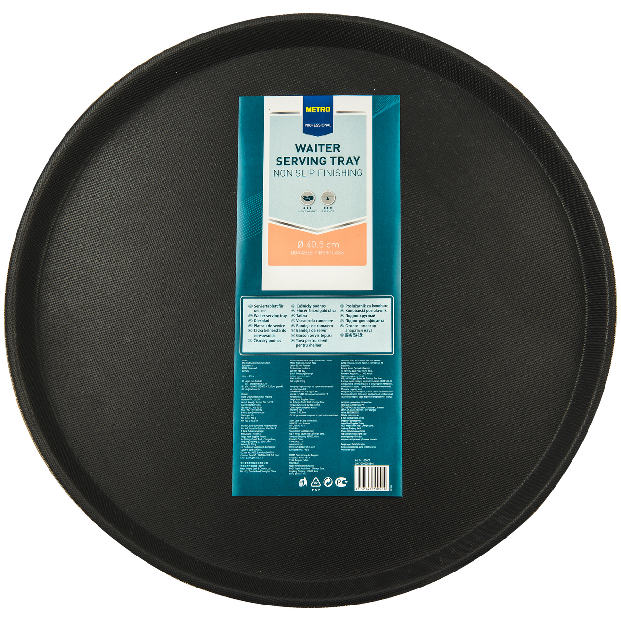 METRO PROFESSIONAL Podnos kulatý polyester/ sklo 40,5 cm 1 ks