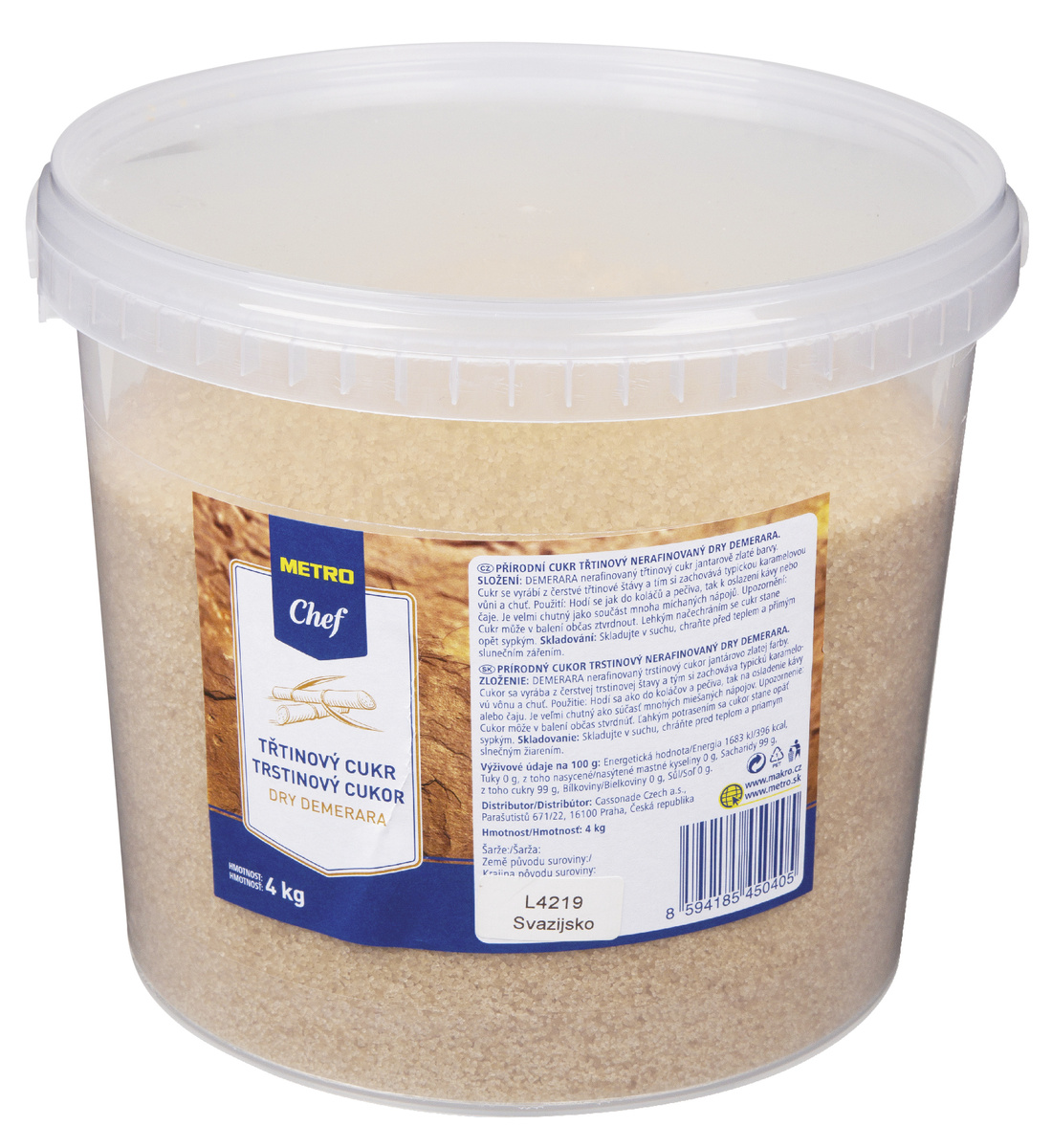 METRO Chef Dry Demerara Cukr třtinový 4 kg