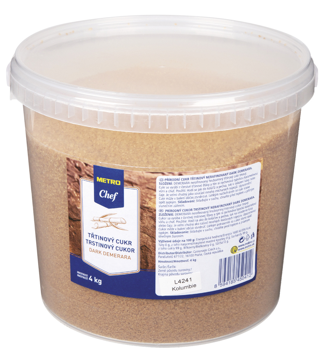 METRO Chef Dark Demerara Cukr třtinový 4 kg