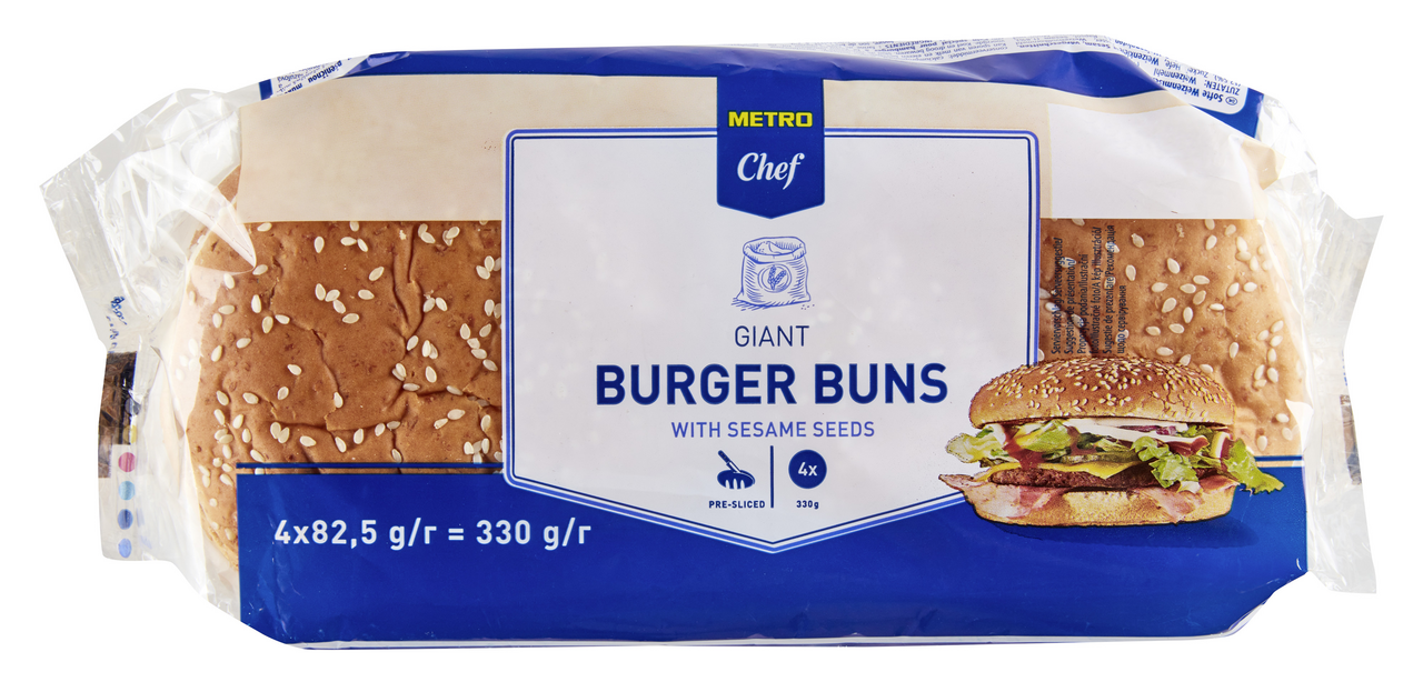 METRO Chef Bulka na burger maxi celozrnná 4 x 82,5 g