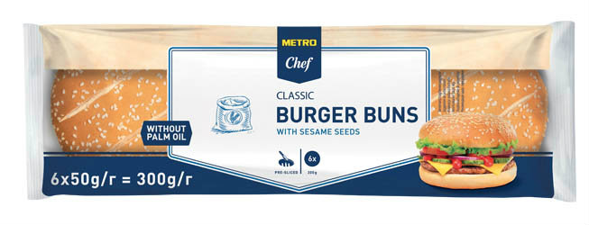 METRO Chef Burger bulka se sezamem 10 x (6 x 50 g)