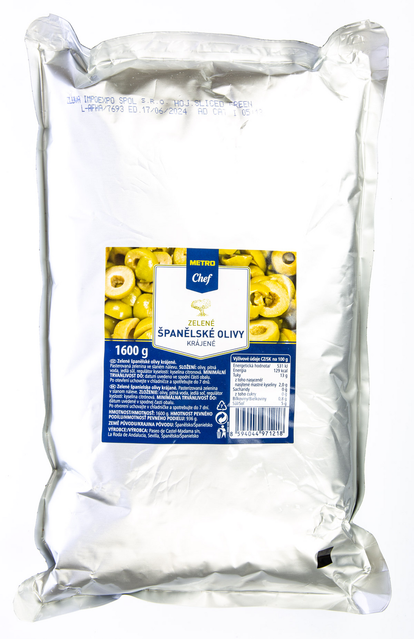 METRO Chef Olivy zelené krájené 1,6 kg