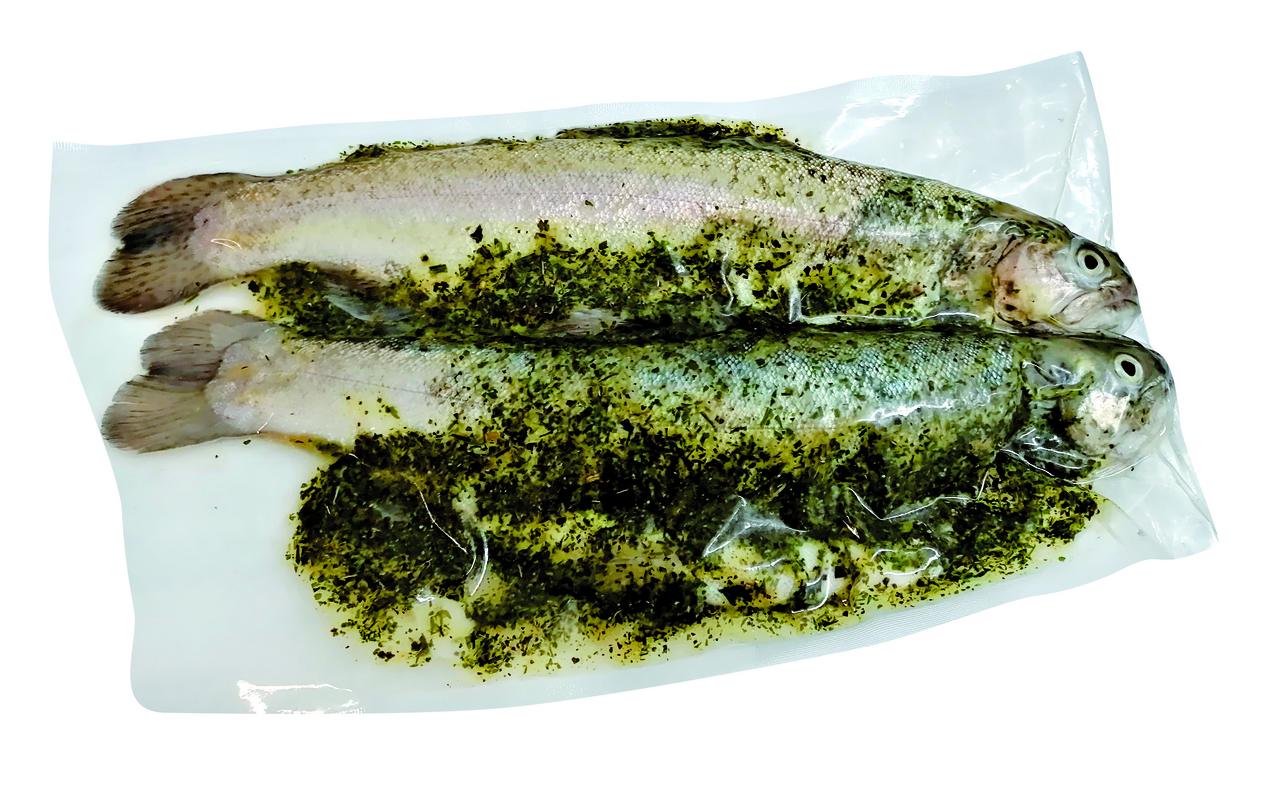 Pstruh kuchaný bylinková marináda chlaz. váž. cca 600 g (2 ks)