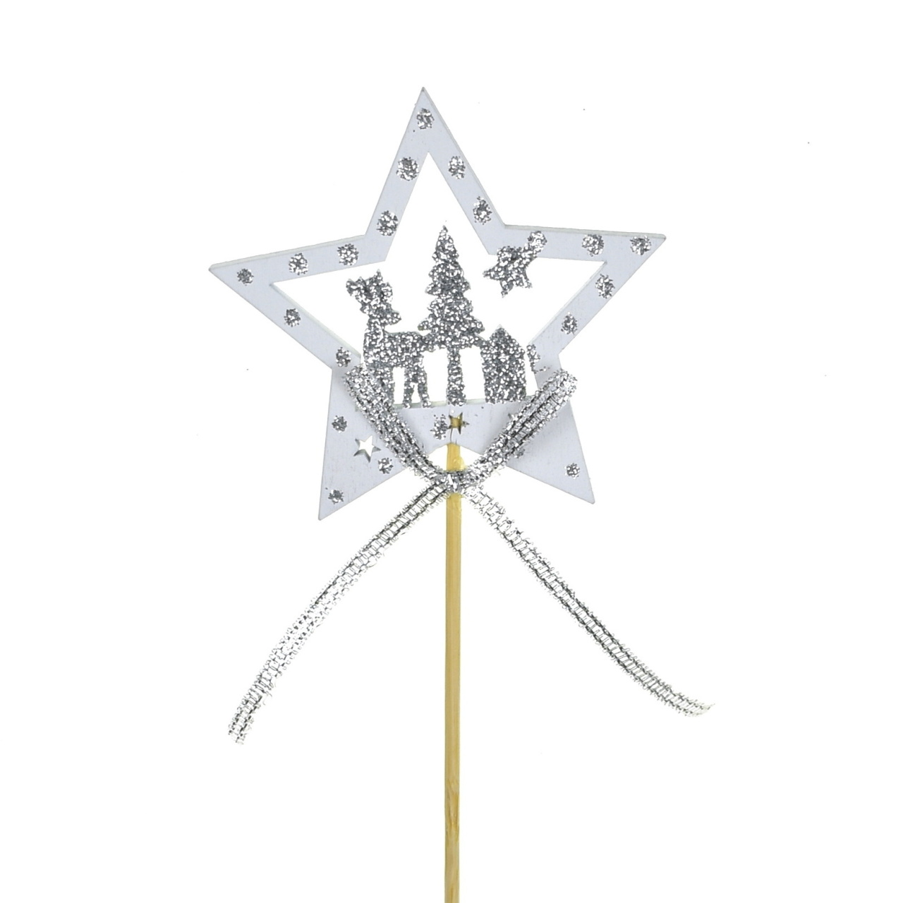 Zápich hvězda dřevěný 1 ks