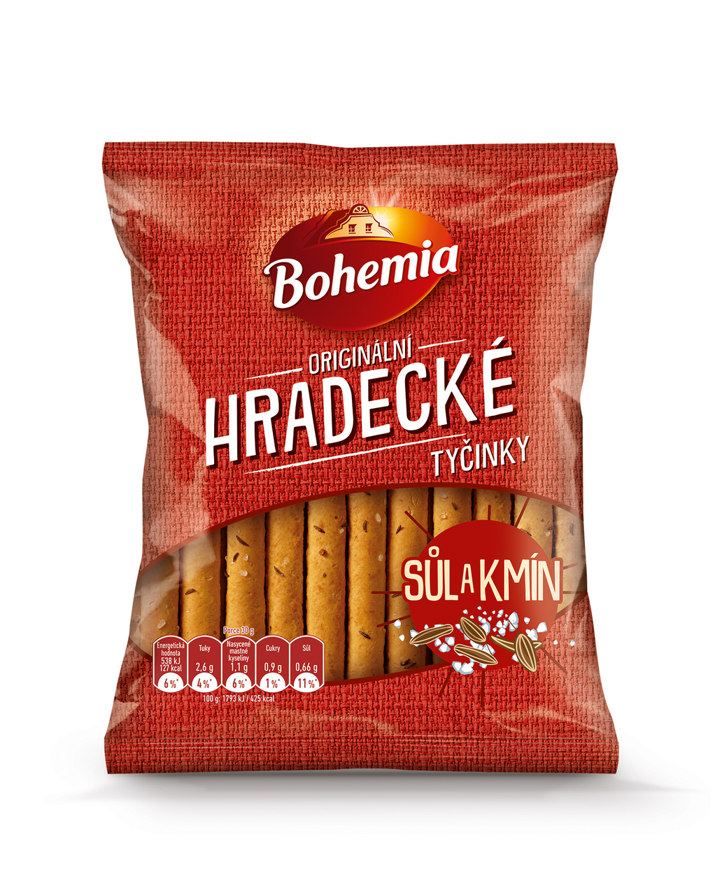 Bohemia Hradecké tyčinky kmín sůl 27 x 90 g