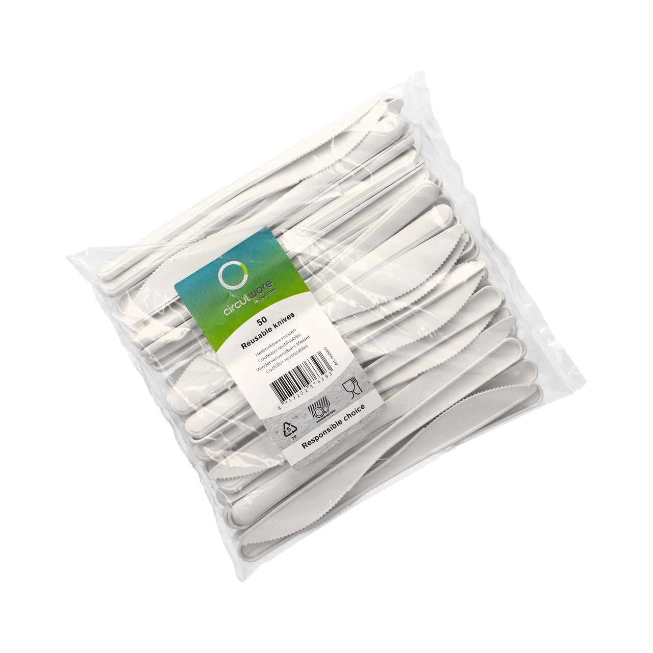 Nůž BIO 18,5 cm polypropylen bílý 50 ks