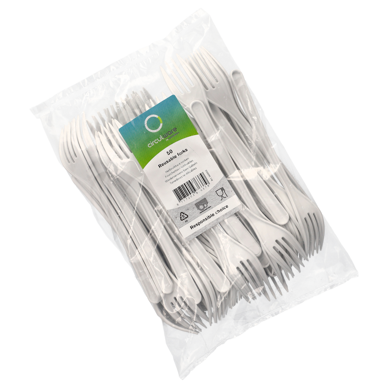 Vidlička BIO-polypropylen 18,5 cm bílá 50 ks