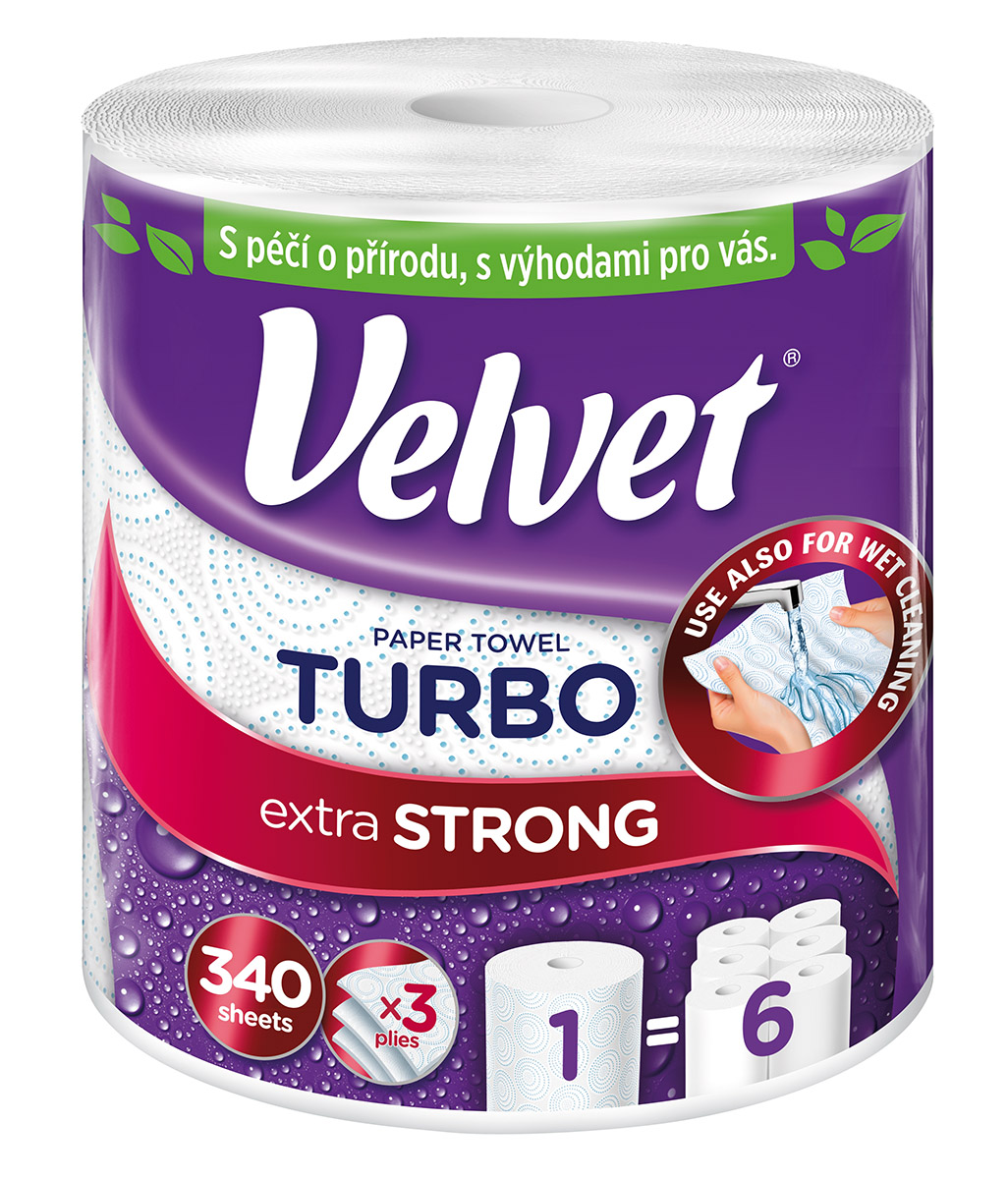 Velvet Turbo Kuchyňské utěrky 3vrstvé 78,2 m 1 ks