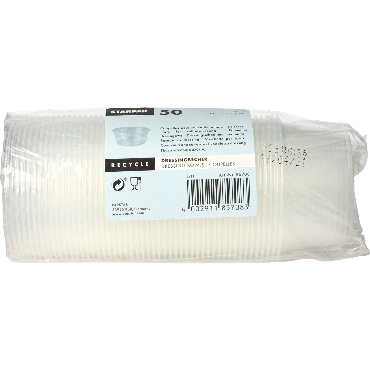 PAP STAR Miska na dresink 80 ml 50 ks