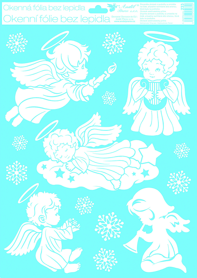 Flexio Fólie okenní 211120 s glitry, andílci 1 ks