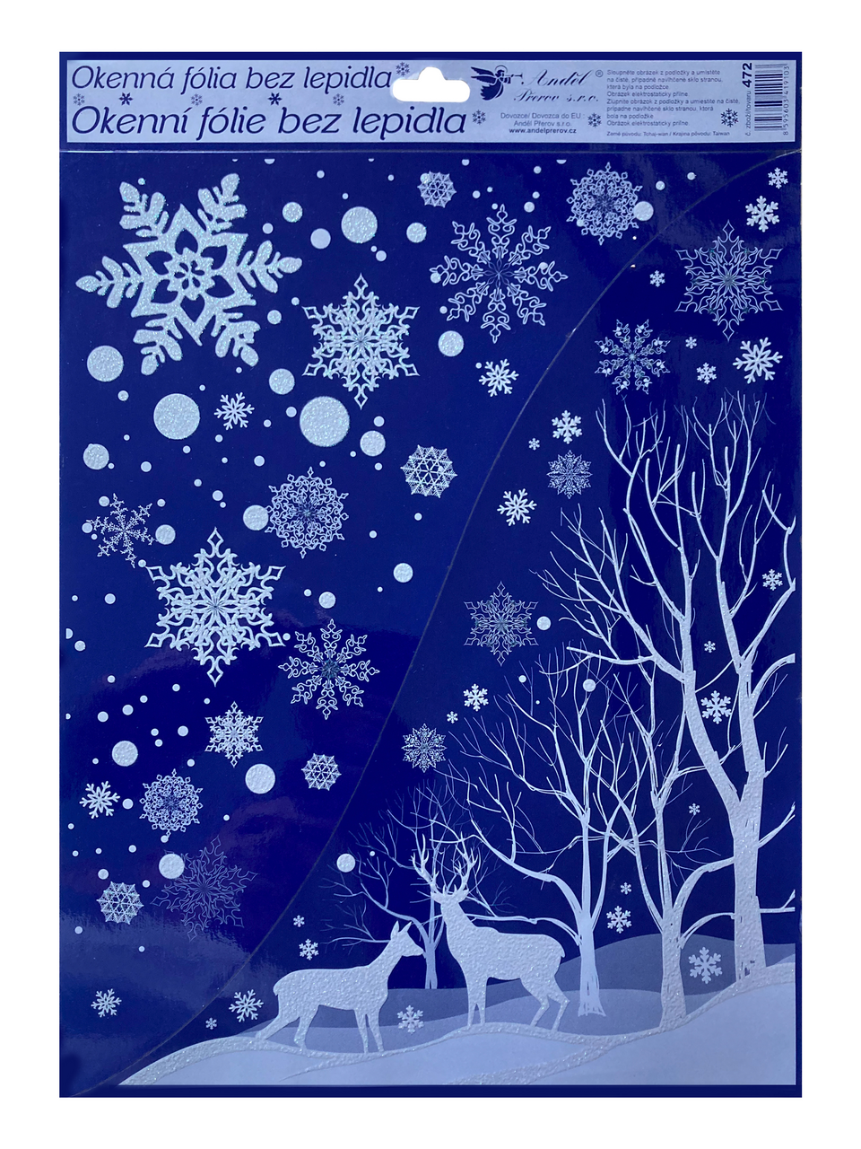 Flexio Fólie okenní 211119 rohová s glitrem zimní krajina 1 ks