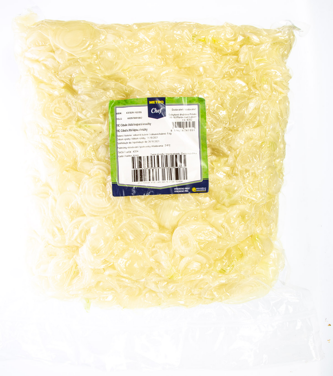 METRO Chef Cibule žlutá loupaná kroužky CZ chlaz. 5 kg