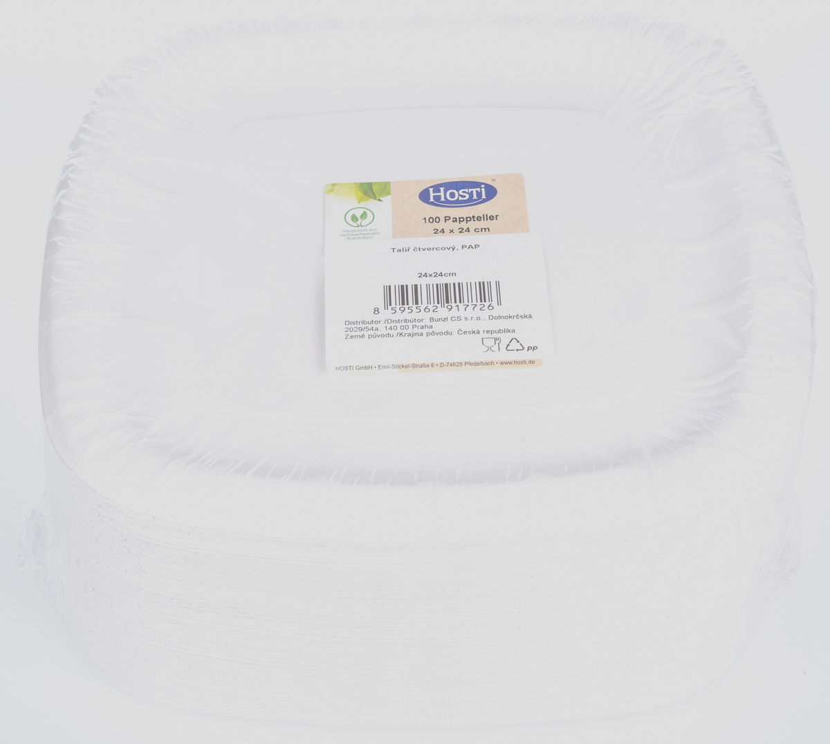 Talíř čtvercový 24 x 24 cm papír 100 ks