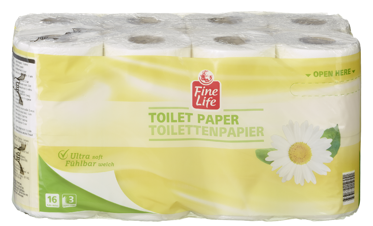 Fine Life Toaletní papír heřmánek 3vrstvý 21,12 m 16 ks