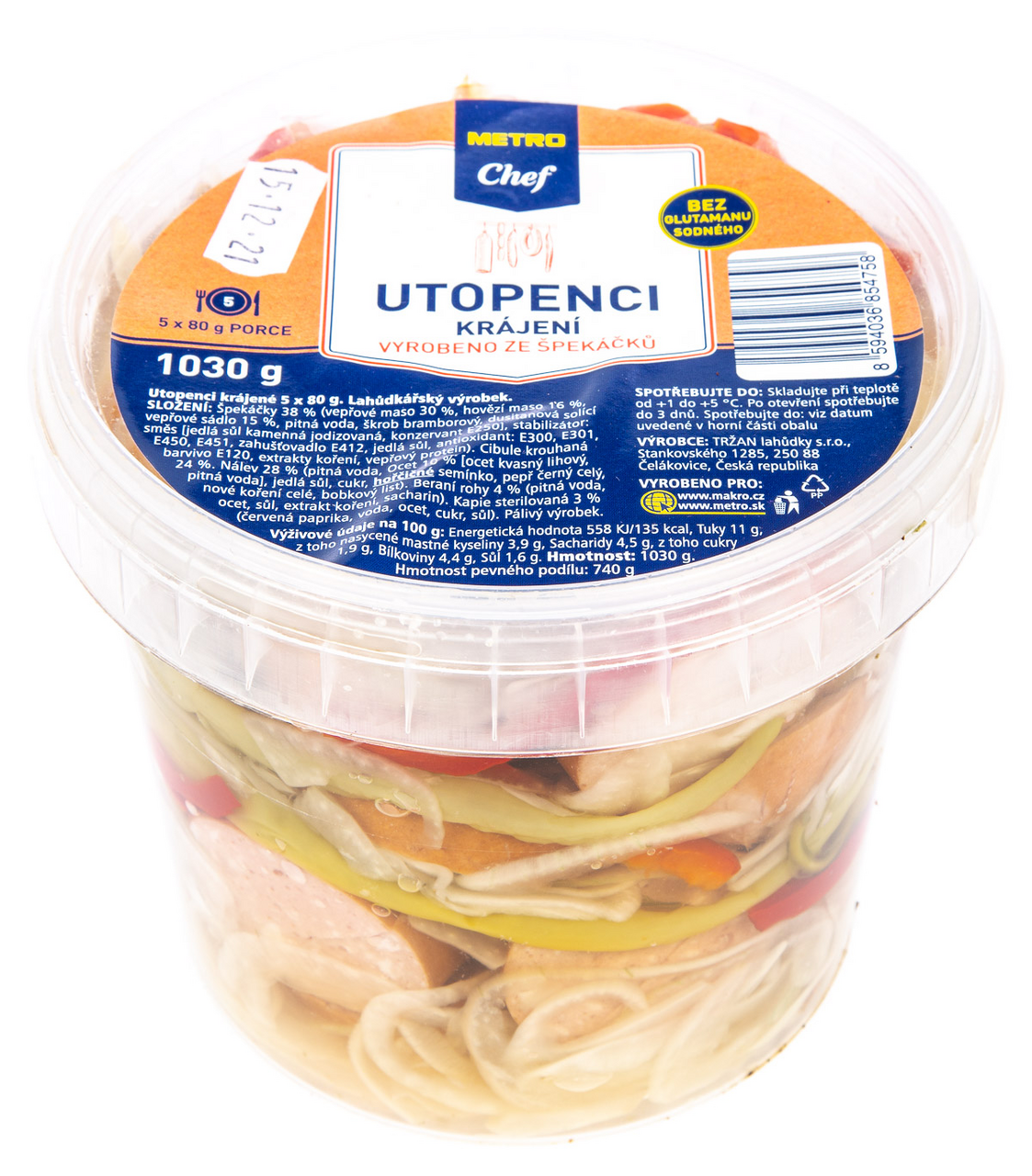 METRO Chef Utopenci krájení (pevný podíl 740 g) chlaz. 1,030 kg