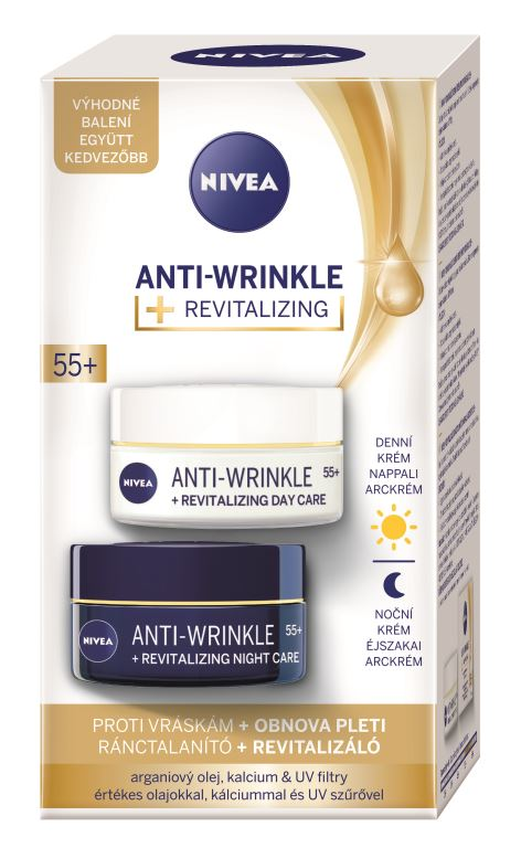 NIVEA Anti-wrinkle Revitalizing 55+ Krém denní + Krém noční 2 x 50 ml duopack