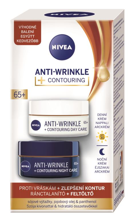 NIVEA Anti-wrinkle Contouring 65+ Krém denní + Krém noční 2 x 50 ml duopack
