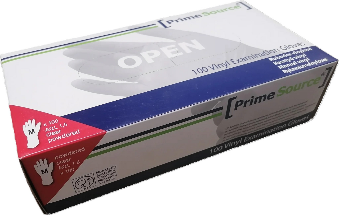 PrimeSource Rukavice vinyl vel. M 100 ks