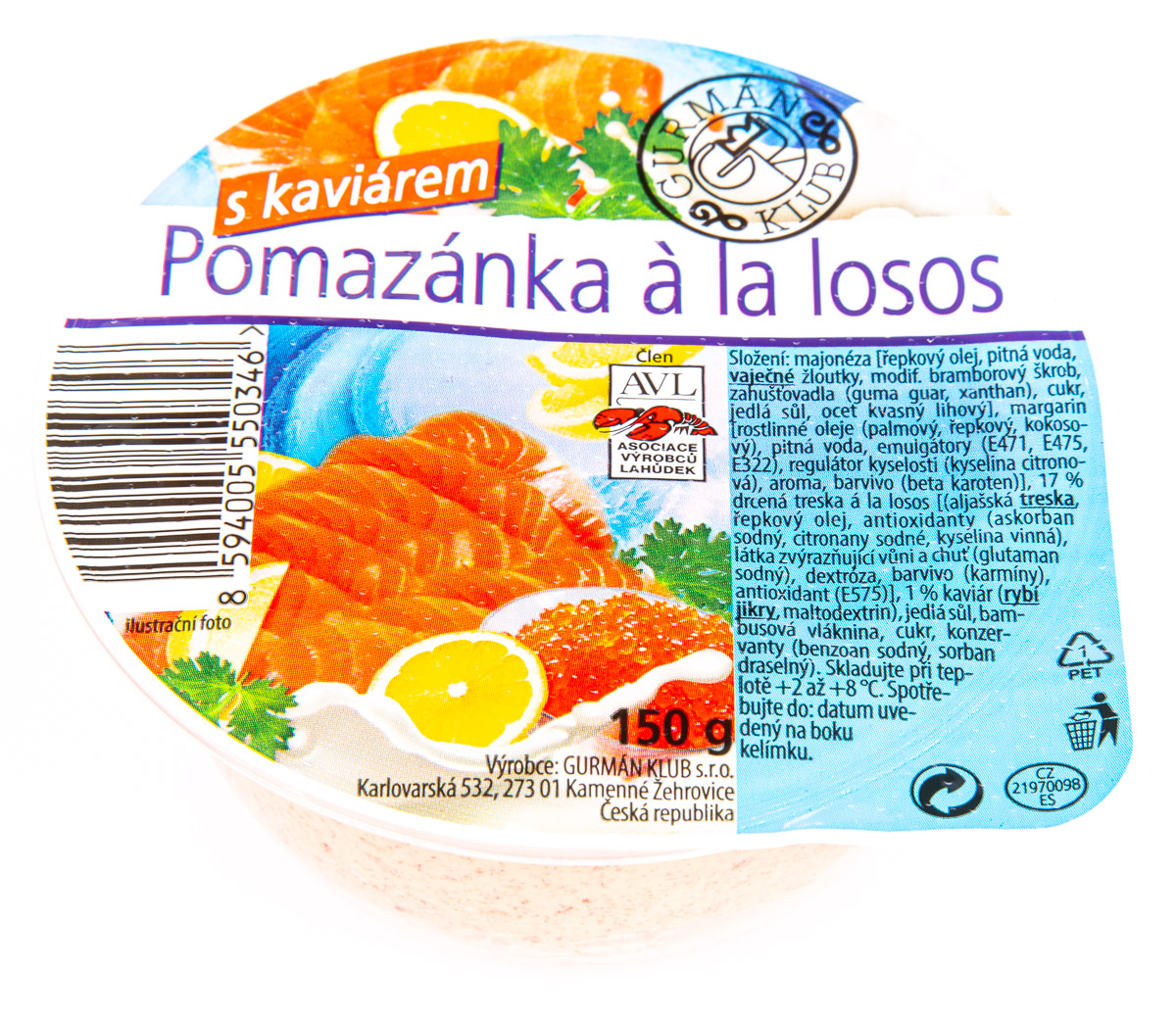 GURMÁN KLUB Pomazánka alá losos chlaz. 150 g