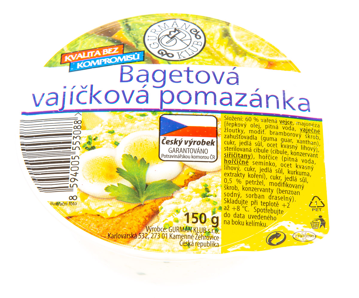 GURMÁN KLUB Pomazánka bagetová vajíčková chlaz. 150 g