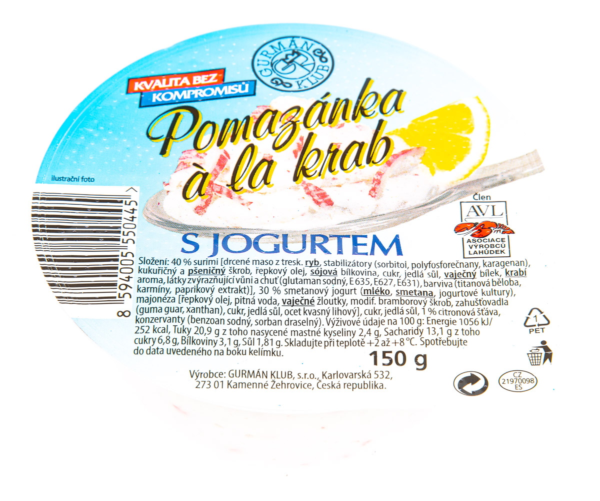 GURMÁN KLUB Pomazánka alá krab chlaz. 150 g