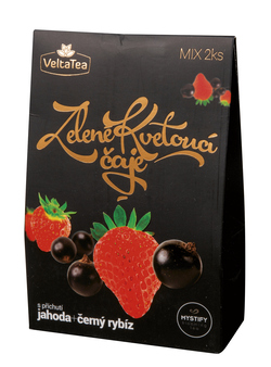 Kvetoucí čaj jahoda a černý rybíz 2 ks