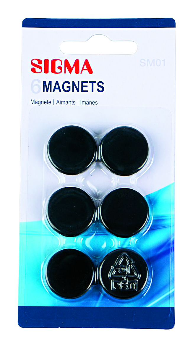SIGMA Magnet 24 mm černý 6 ks