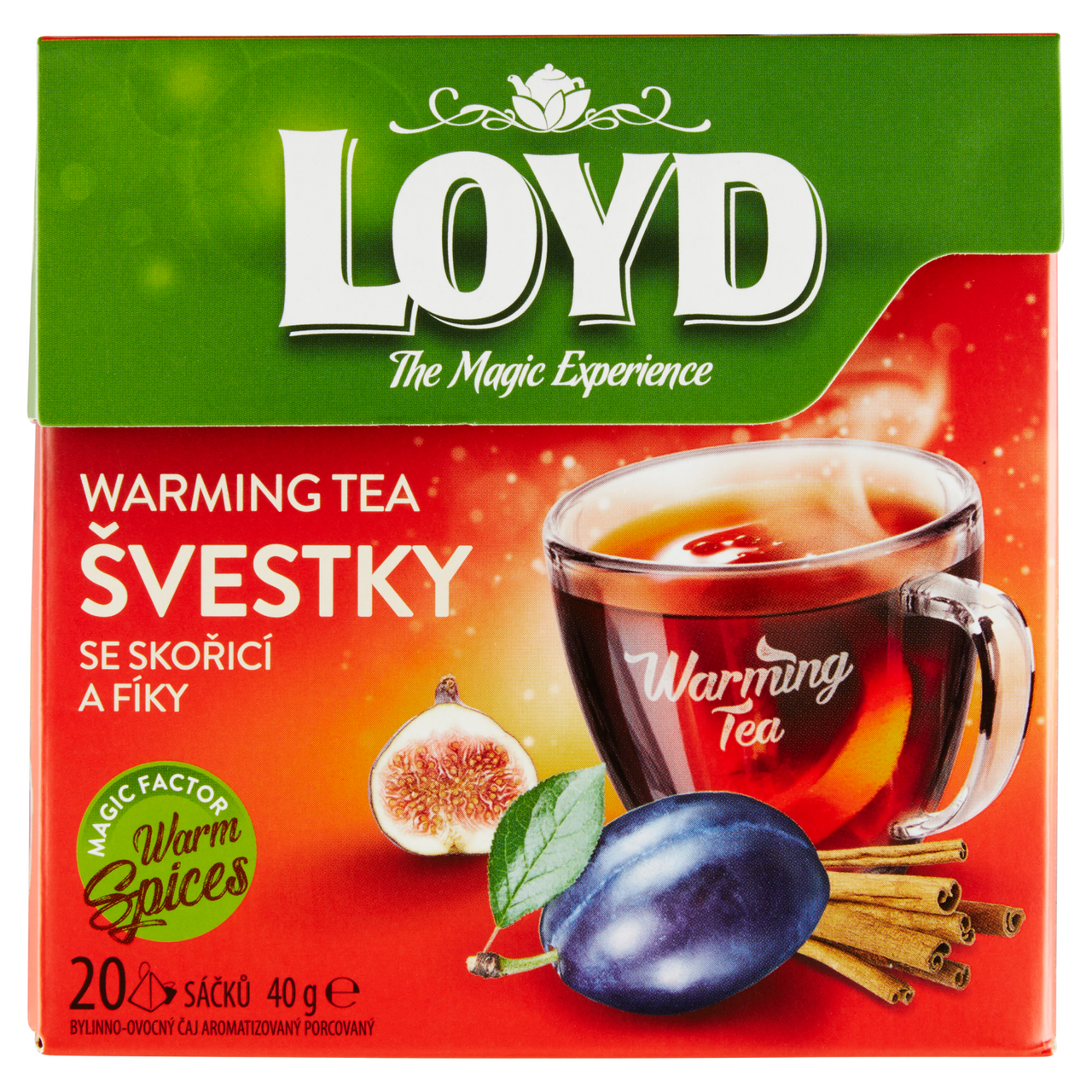 LOYD Warming Tea švestky se skořicí a fíky 20 x 2 g
