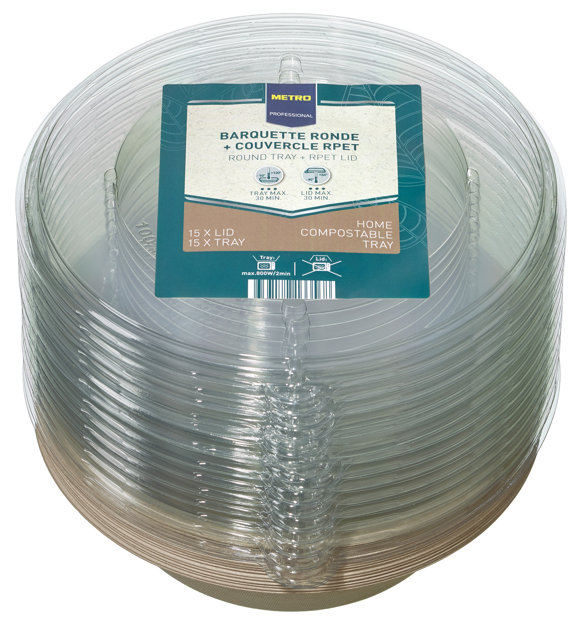 METRO PROFESSIONAL Miska s víčkem kulatá 750 ml 15 ks