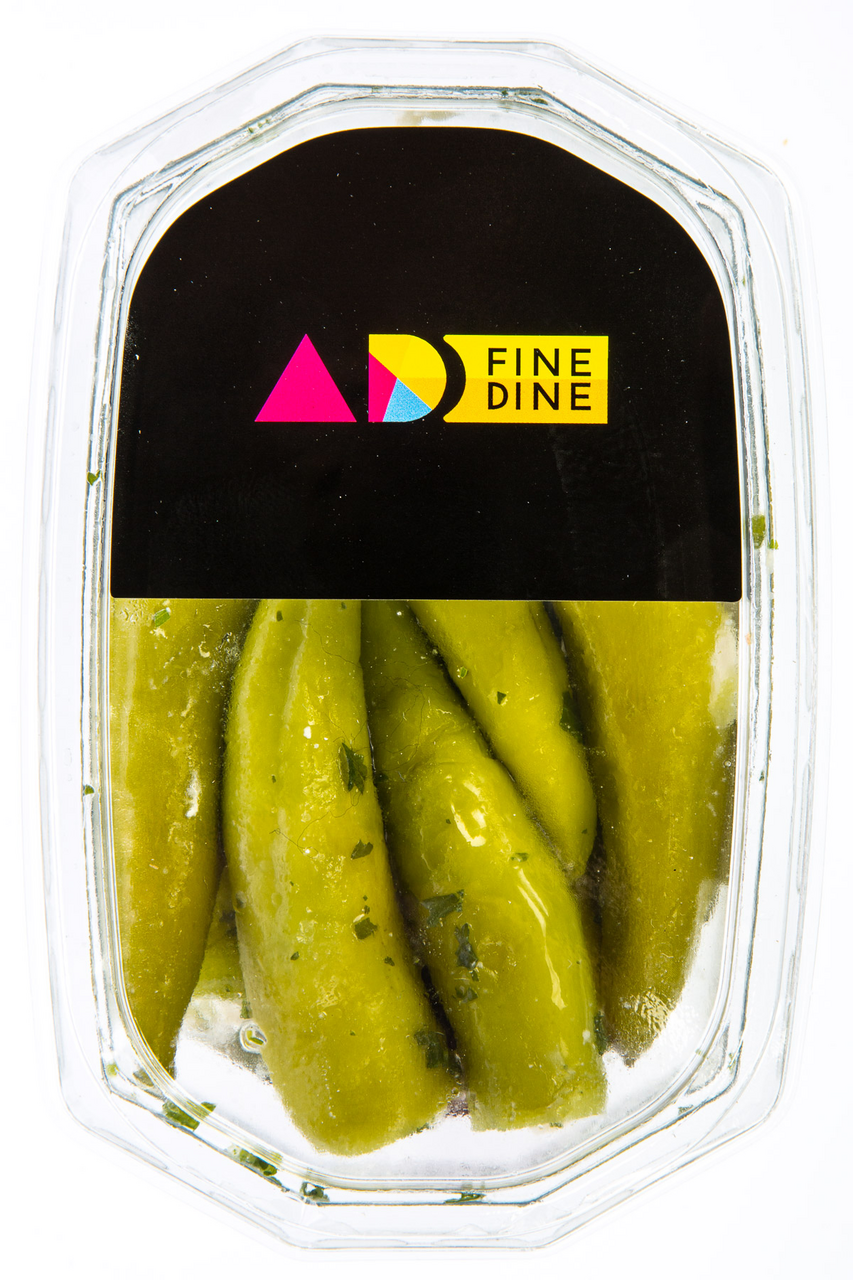 AD FINE DINE Feferonky zelené plněné sýrem (pevný podíl 120 g) chlaz. 140 g