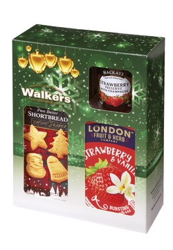 Dárková sada čaj + džem + sušenky jahoda 213 g