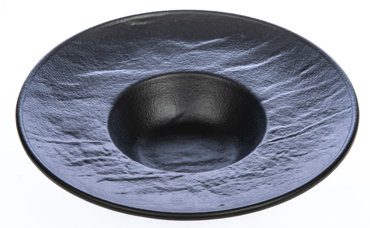 Tognana Talíř hluboký VULCANIA GOURMET 24 cm porcelán černý 6 ks