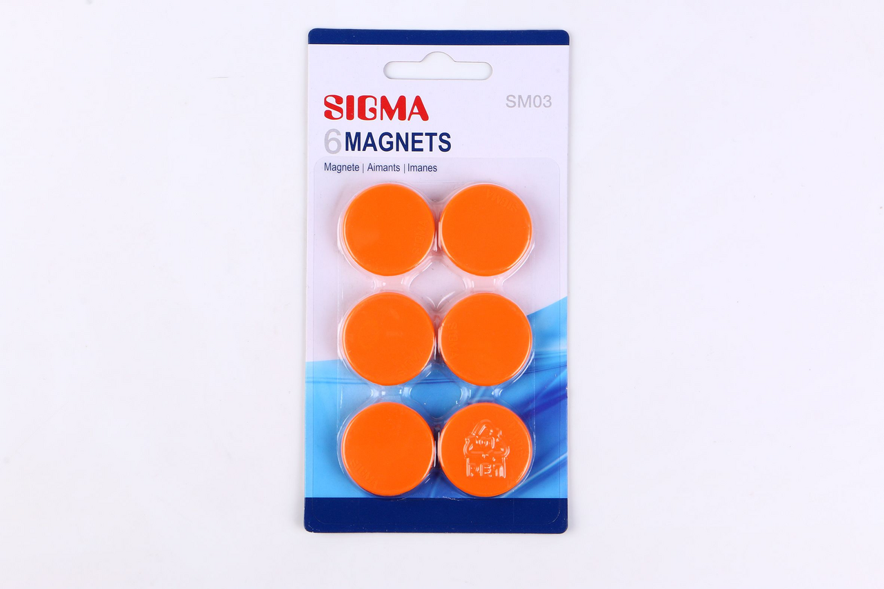 SIGMA Magnety 32 mm oranžové 6 ks
