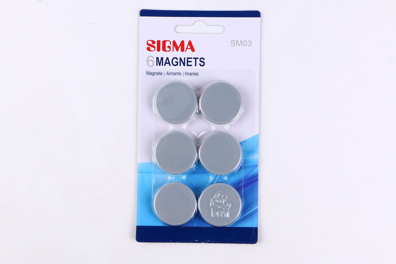 SIGMA Magnety 32 mm stříbrné 6 ks