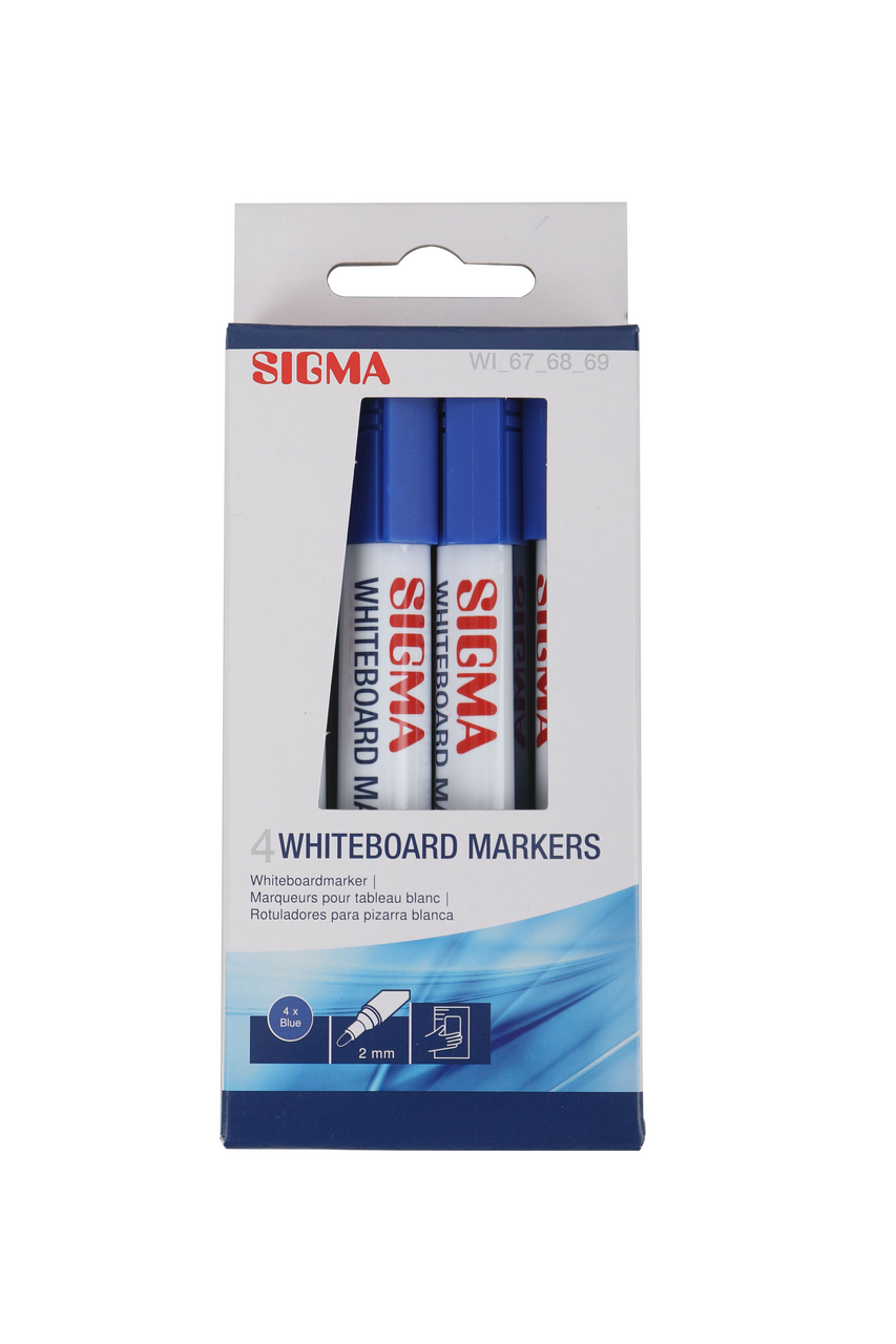SIGMA Popisovač na tabule modrý 4 ks