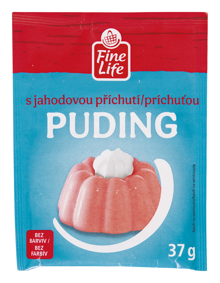 Fine Life Puding s jahodovou příchutí 35 x 37 g