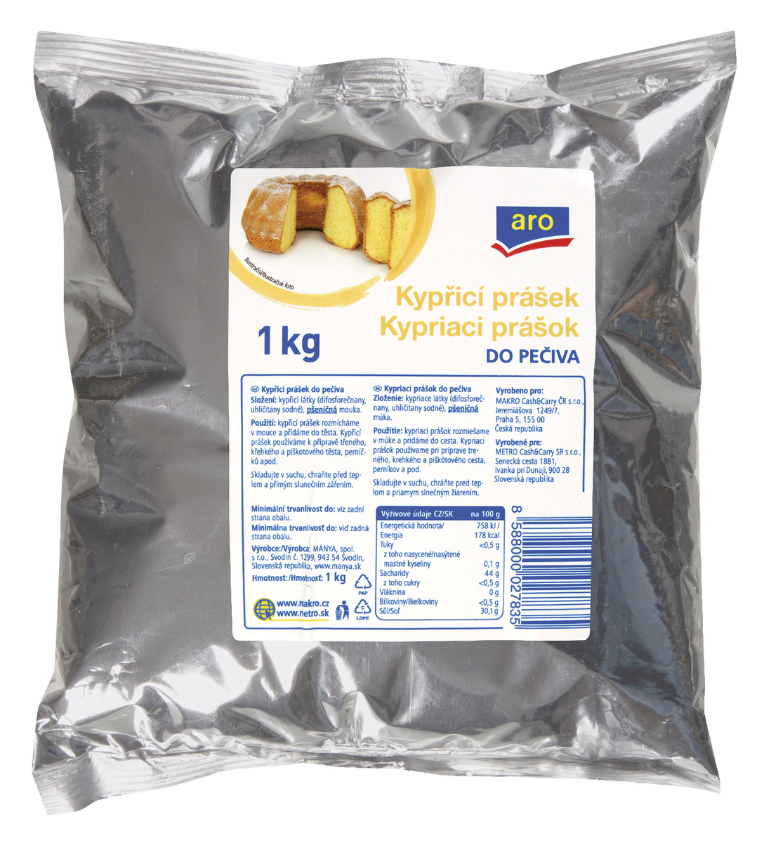aro Kypřící prášek do pečiva 1 kg