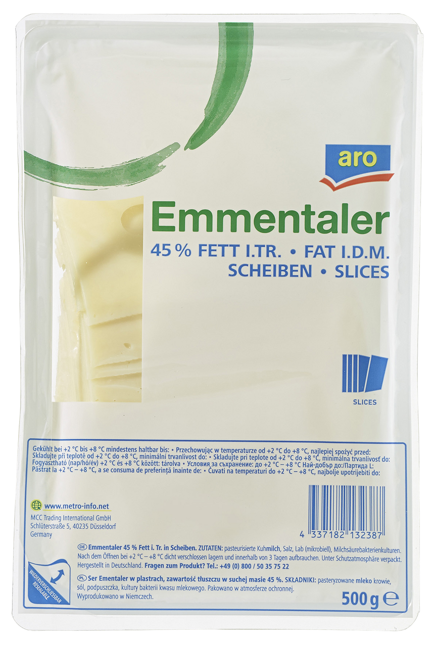 aro Emmentaler 45% plátky 500 g