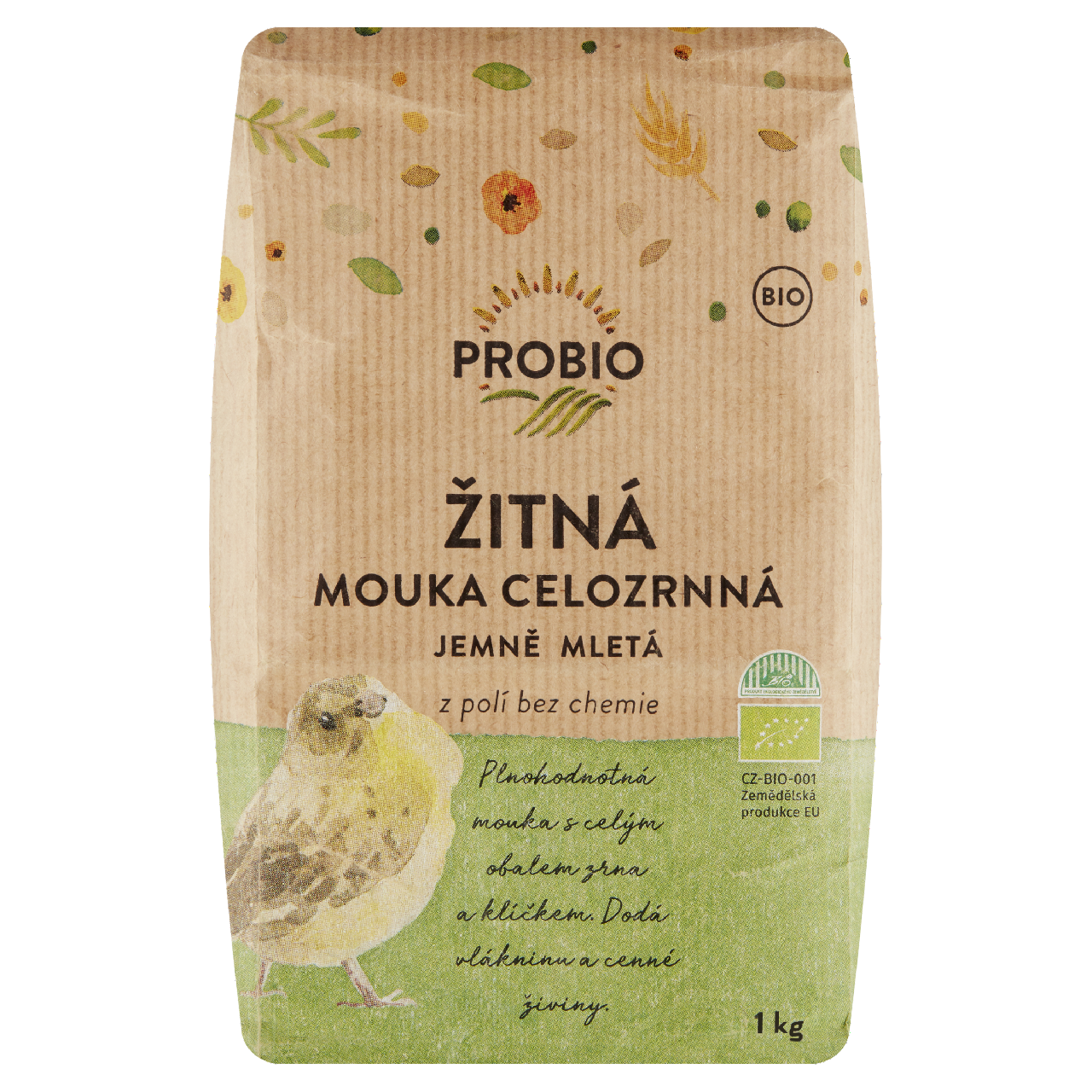 PROBIO Mouka žitná celozrnná jemně mletá 1 kg