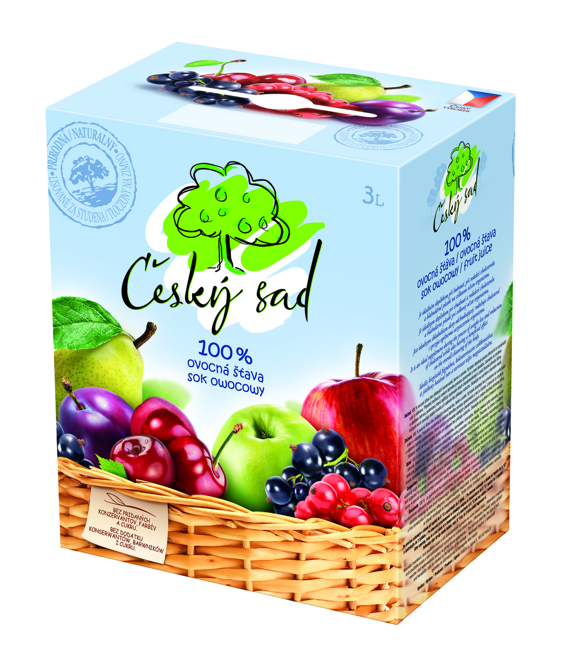 Český sad 100% Ovocná šťáva Jablko a Višeň 3 l