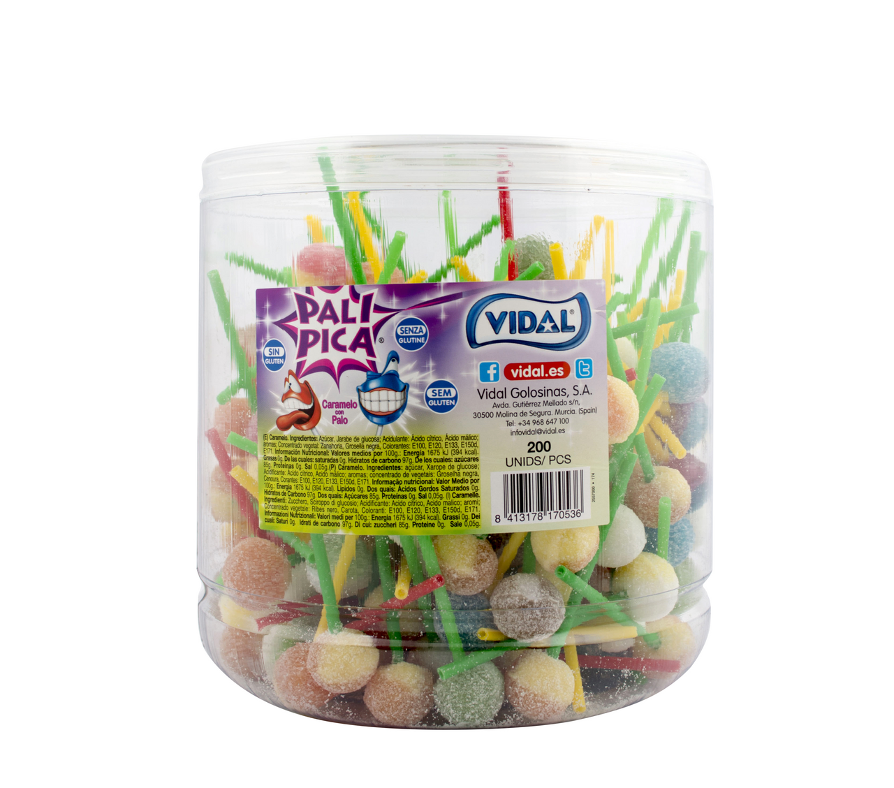 Vidal Palipica Lízátka kyselá 200 x 7,5 g