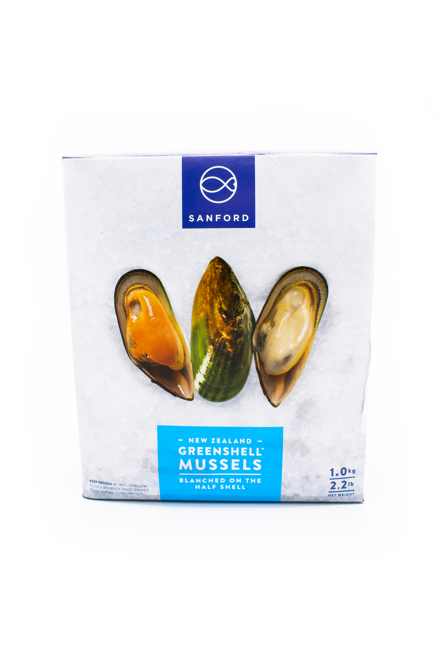 Slávky Novozélandské 1/2 skořápka mraž. 1 kg