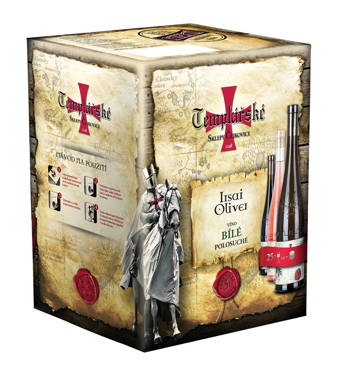 TEMPLÁŘSKÉ SKLEPY ČEJKOVICE Irsai Oliver bílé víno 4 x 5 l BiB