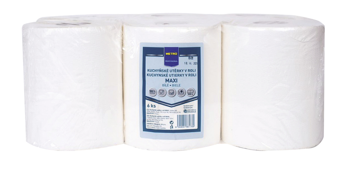 METRO PROFESSIONAL Utěrky kuchyňské Maxi 120 m 2vrstvé 6 ks