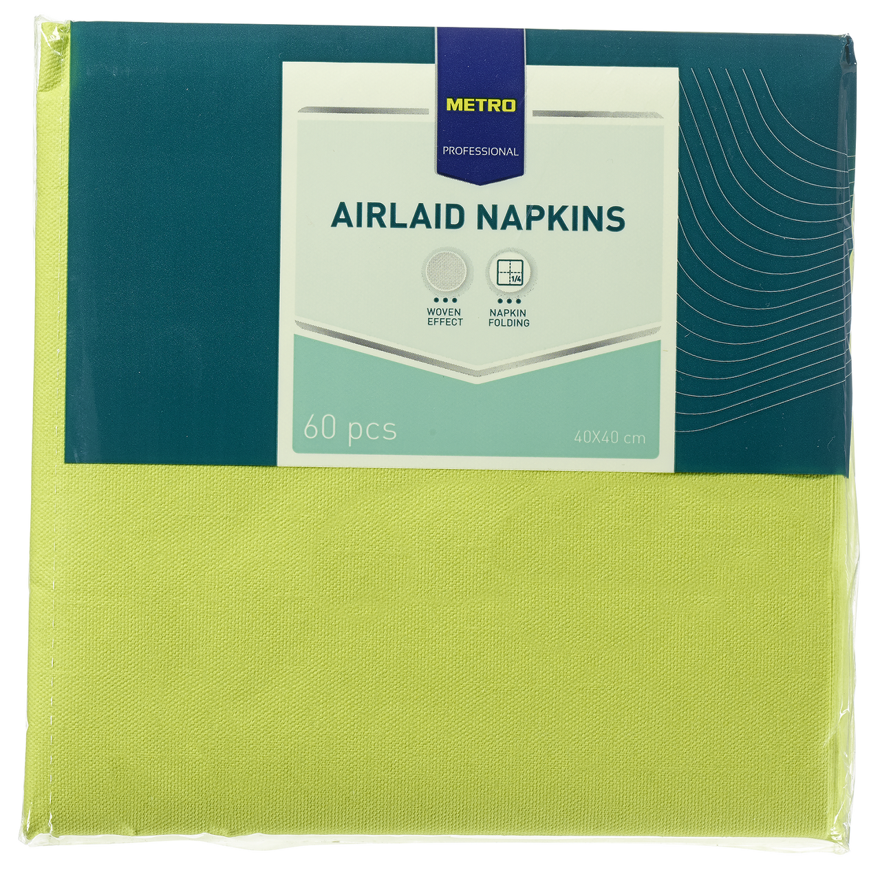 METRO PROFESSIONAL Ubrousky 40 x 40 cm kiwi 60 ks