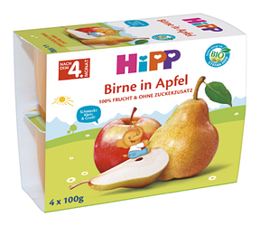 HiPP BIO Jablka s hruškami 400 g (4 x 100 g)
