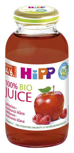 HiPP BIO Jablečno-malinová šťáva 200 g sklo